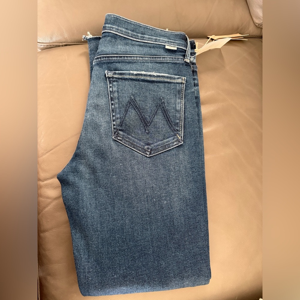 MOTHER Mid Rise Dazzler Ankle Fray Jeans